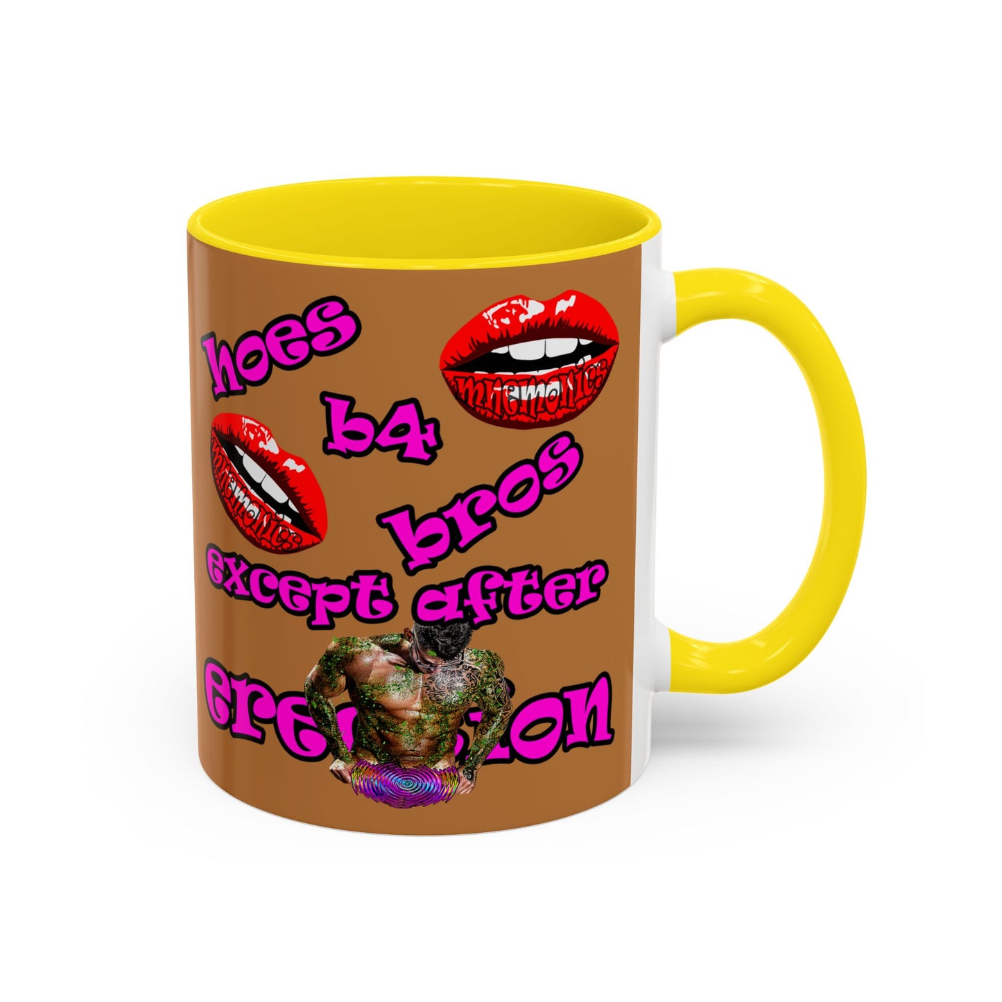 hoes b4 bros - Accent Mug (light brown)