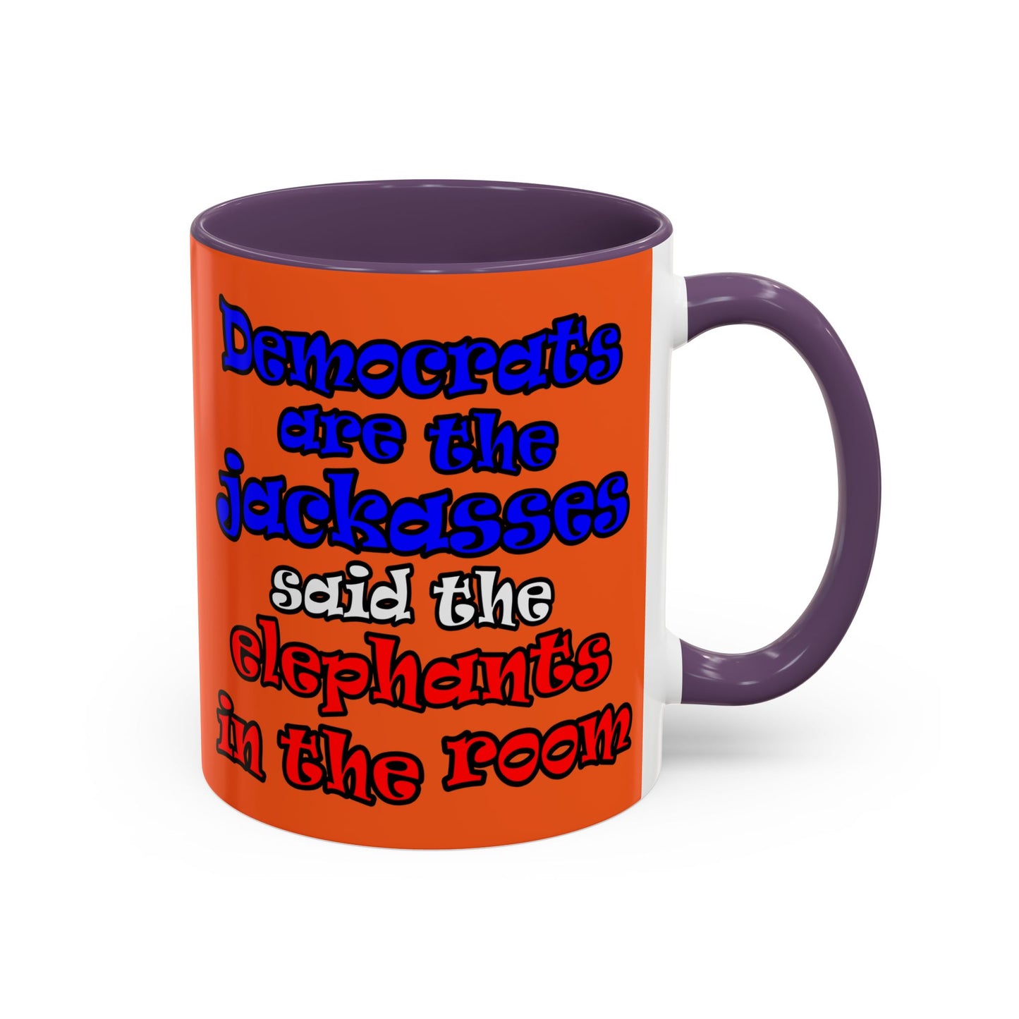 donkeys and elephants - Accent Mug (orange)
