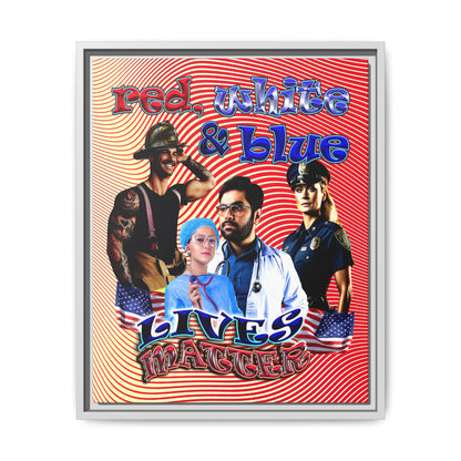 rw&b lives matter - framed canvas art (yellow-orange wave)