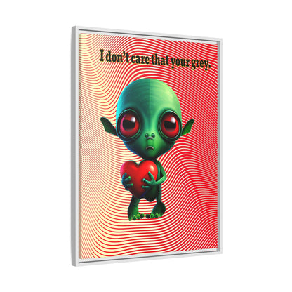 I don't care that your grey - framed canvas art (yellow-orange wave)