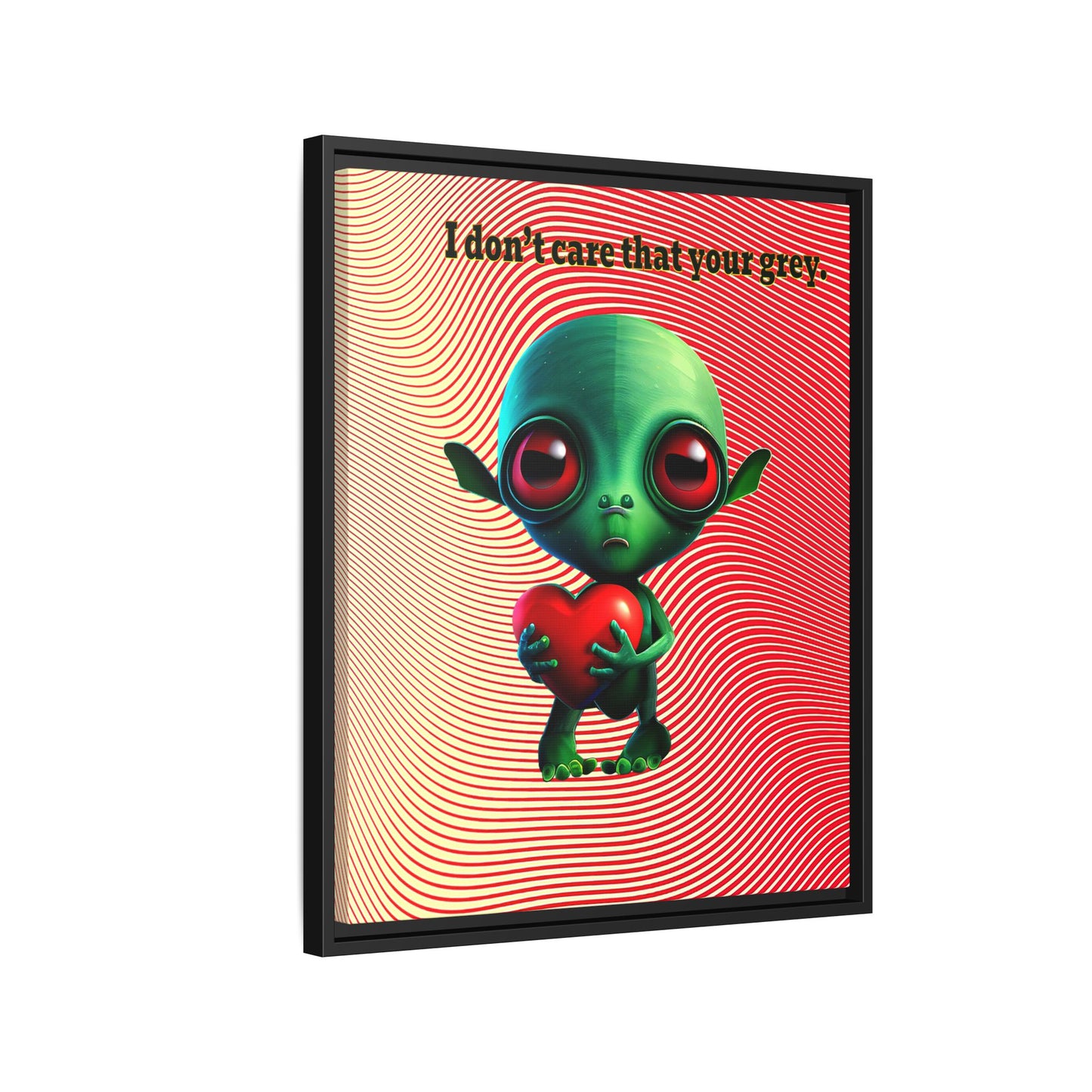 I don't care that your grey - framed canvas art (yellow-orange wave)