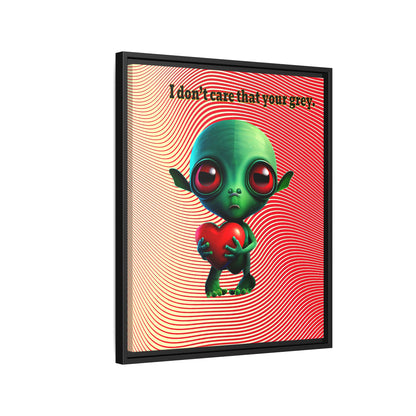 I don't care that your grey - framed canvas art (yellow-orange wave)