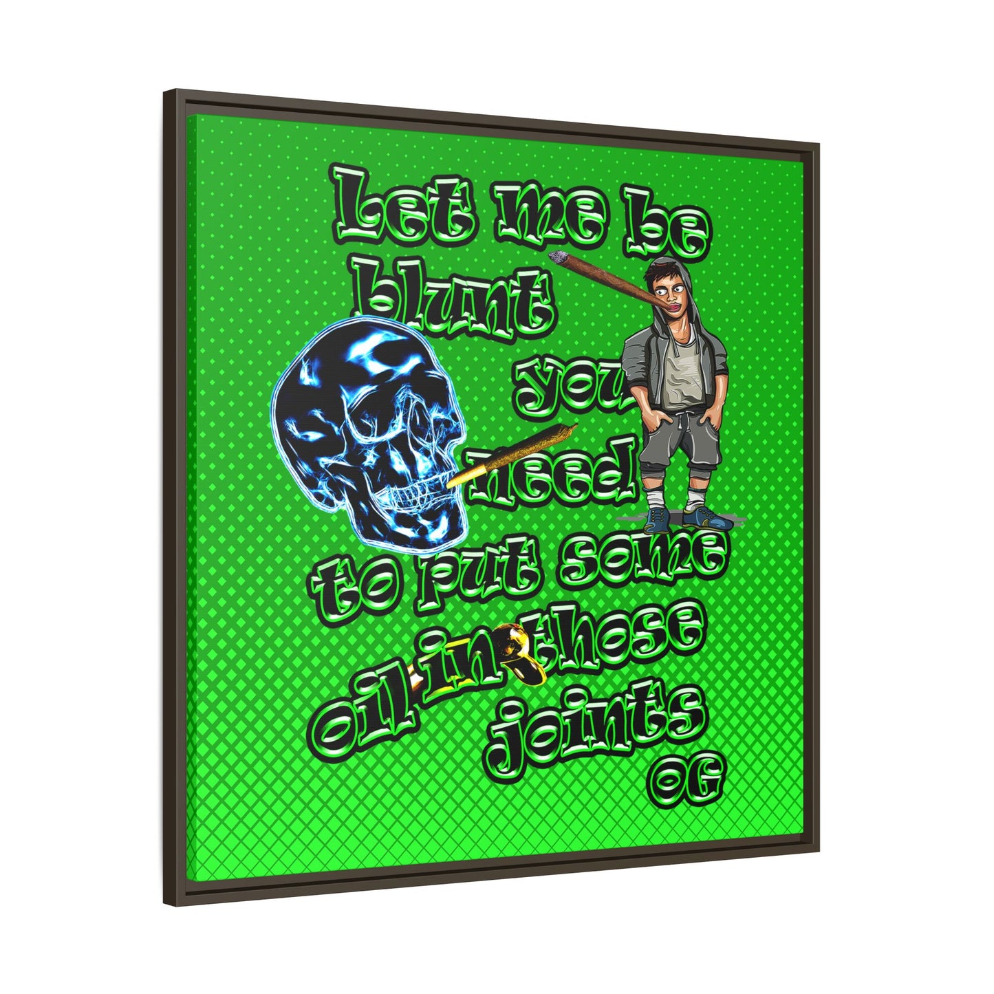 og - framed canvas art (logo green)