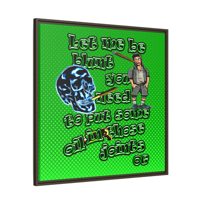og - framed canvas art (logo green)