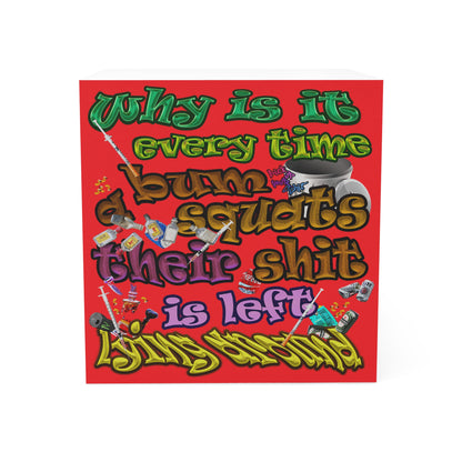 the bum's shit - note cube (red)