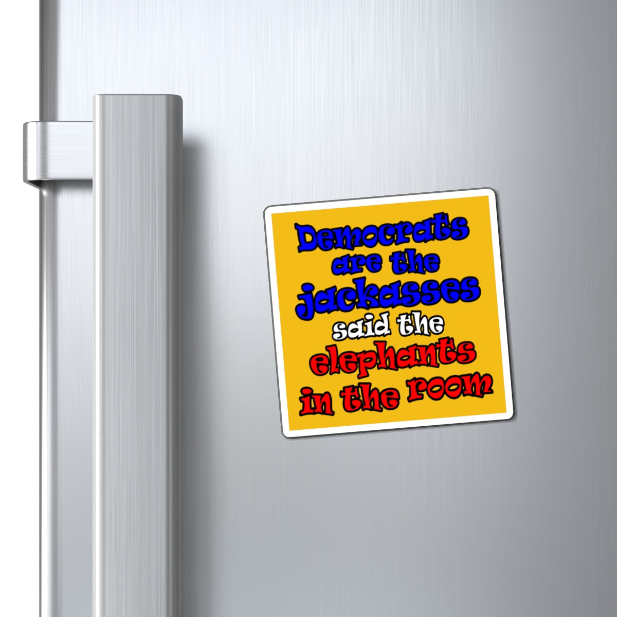 donkeys and elephants - Magnets - (yellow)