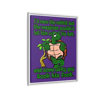 turtle race - framed canvas art (purple)