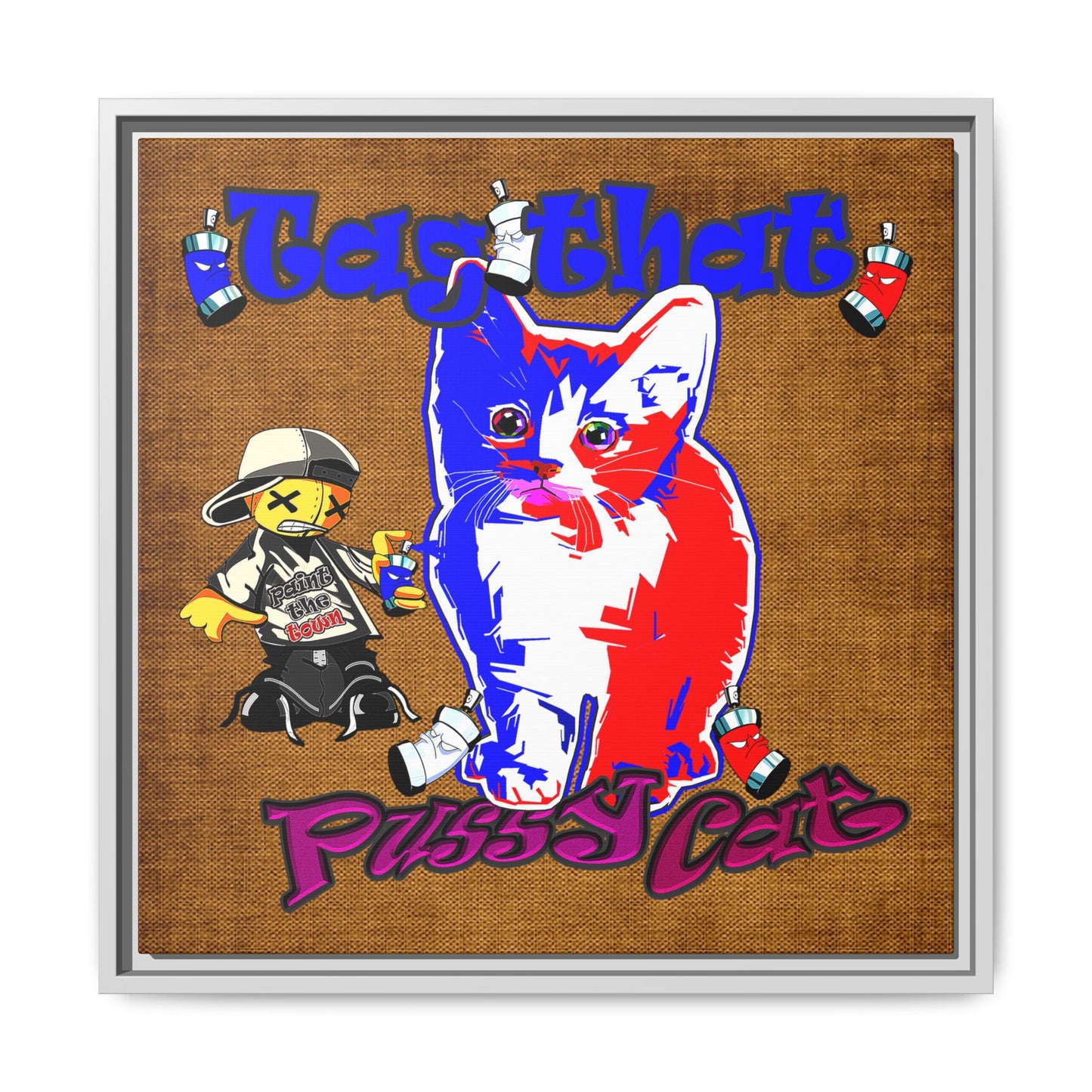 tag that - framed canvas art (brown papyrus)