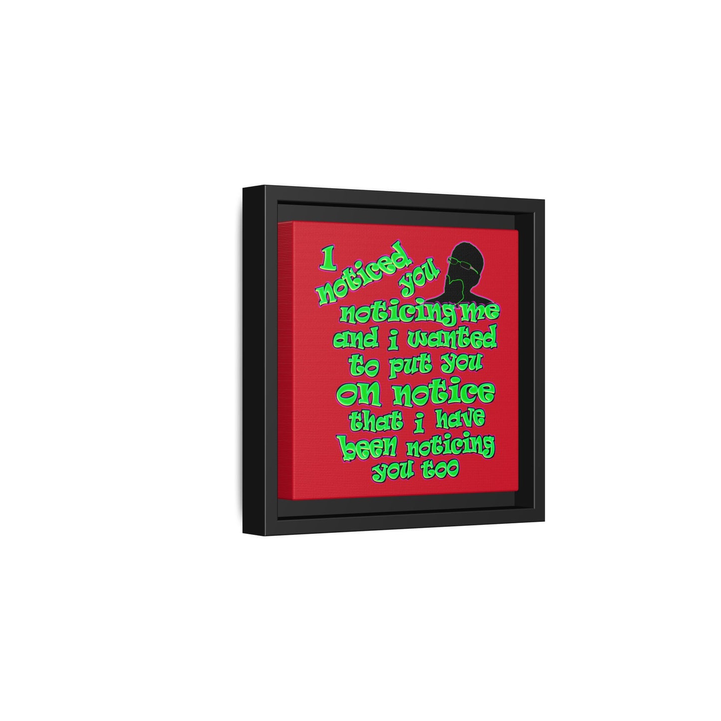 noticed you noticing - framed canvas art (dark red)