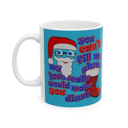 santa's shoes - White Mug (turquoise)