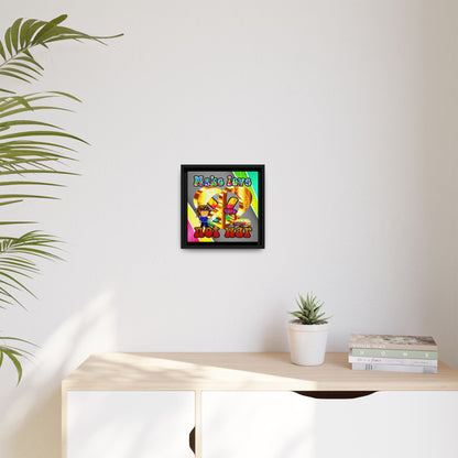 love peace - framed canvas art (rainbow split)