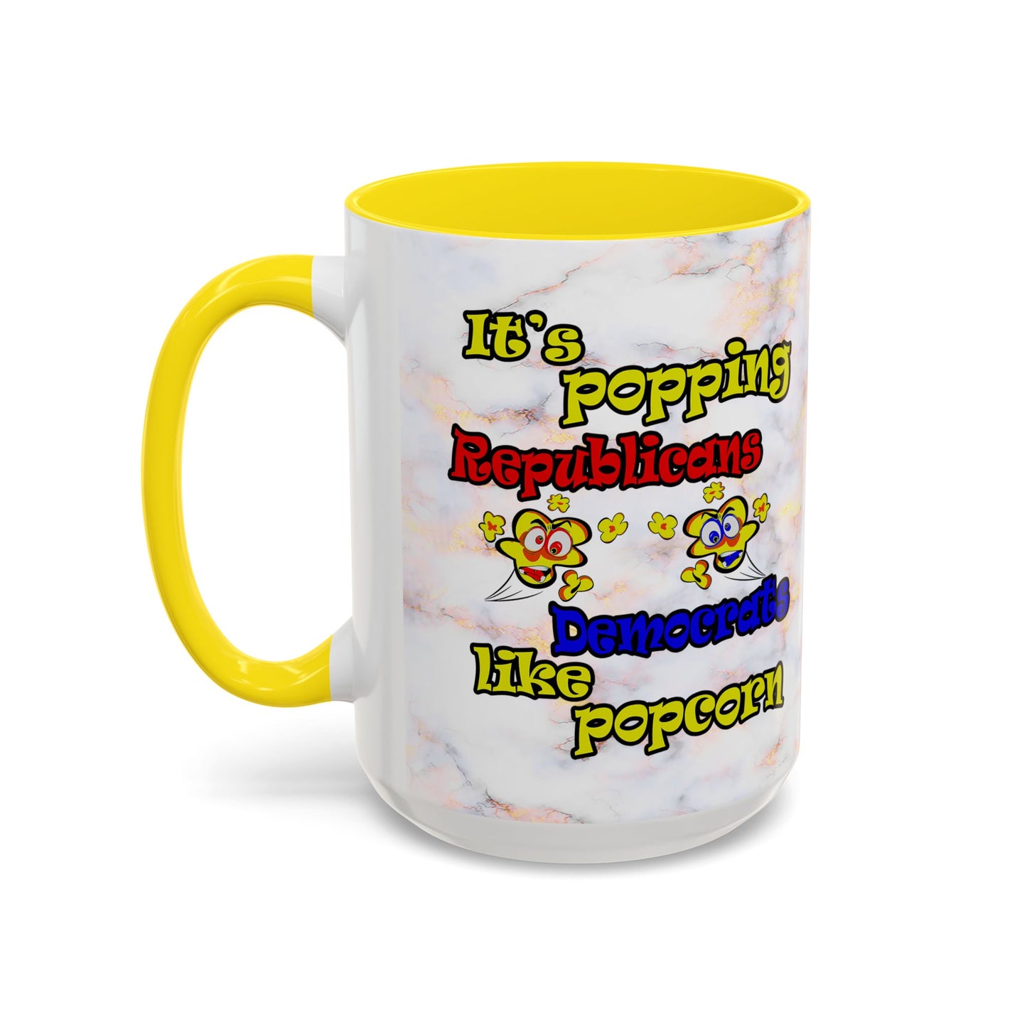 popping like popcorn - Accent Mug (white marble)