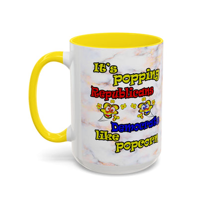 popping like popcorn - Accent Mug (white marble)