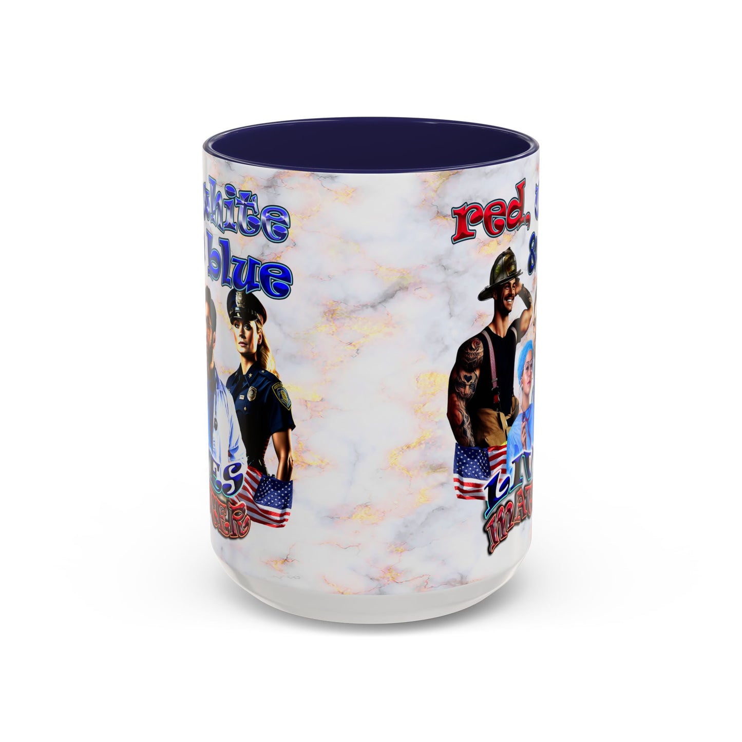 rw&b lives matter - Accent Mug (white marble)