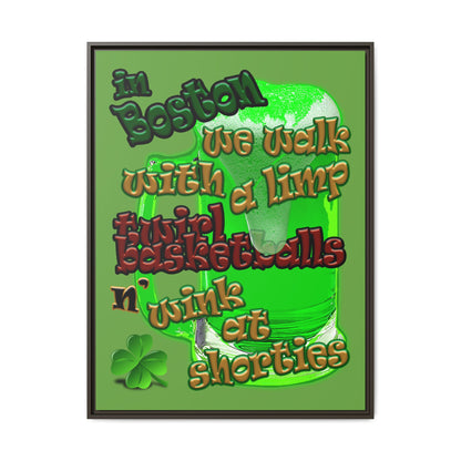 celtics logo - framed canvas art (green)