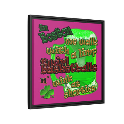 celtics logo - framed canvas art (pink)