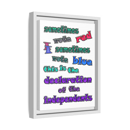 declaration of the independents - framed canvas art (white)
