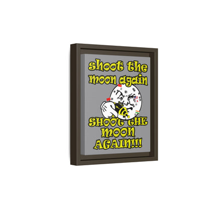 shoot the moon again - framed canvas art (grey)