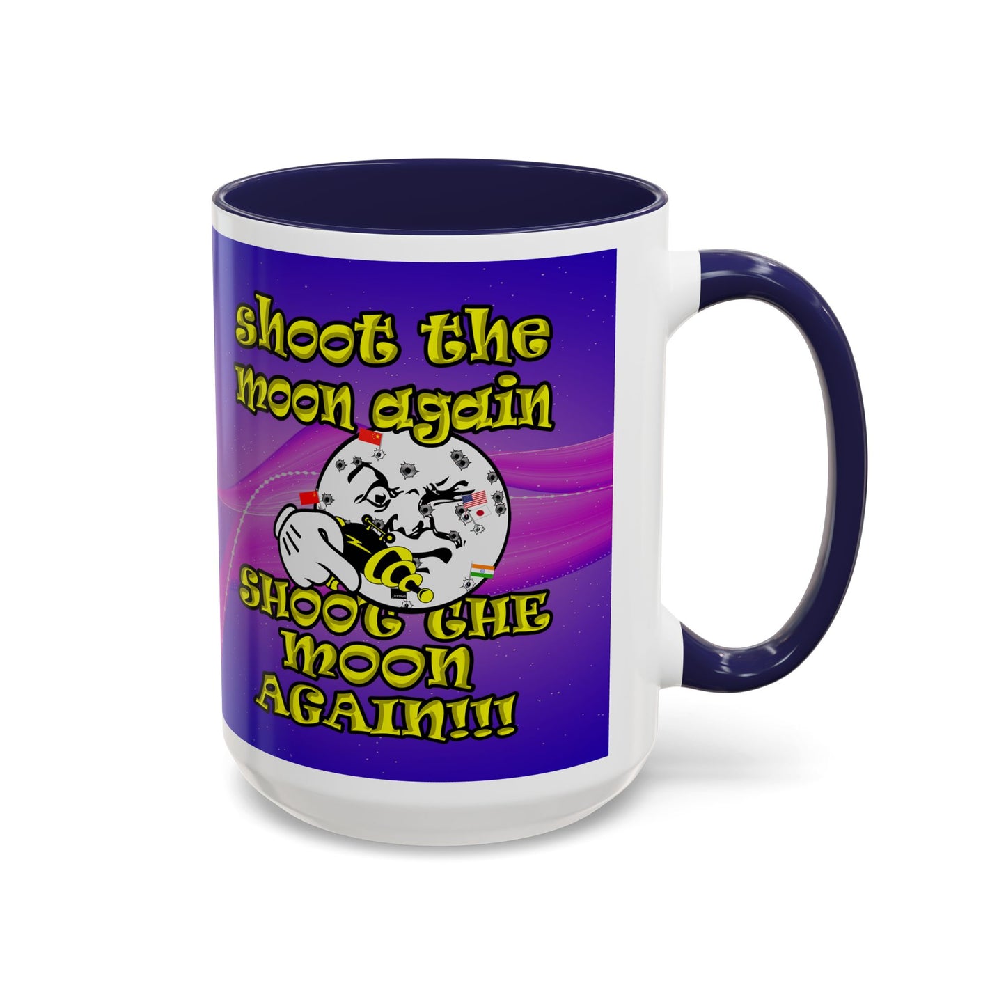 shoot the moon again - Accent Mug (purple-pink wave)