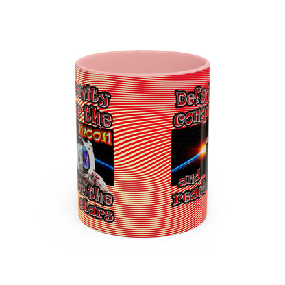 defy conquer reach - Accent Mug (yellow-orange wave)
