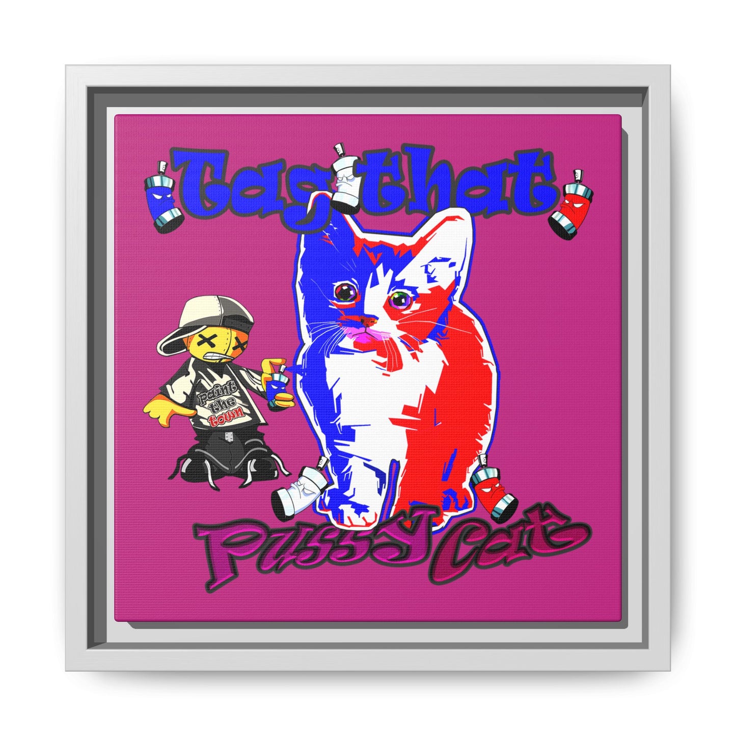 tag that - framed canvas art (pink)