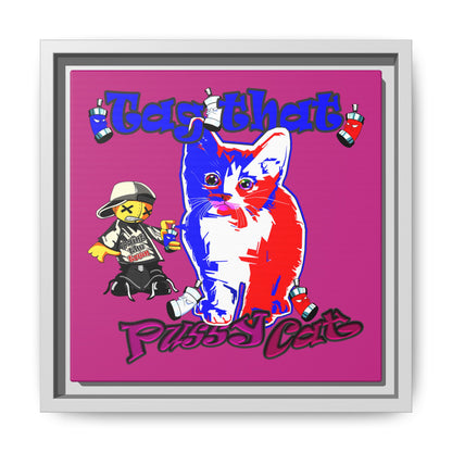 tag that - framed canvas art (pink)