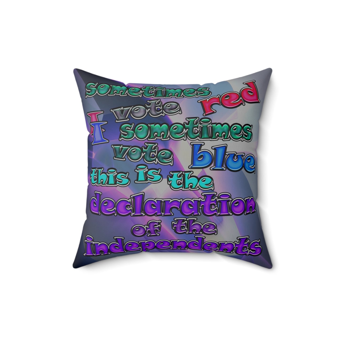 declaration of the independents - Spun Polyester Square Pillow - (grey-pink wave)