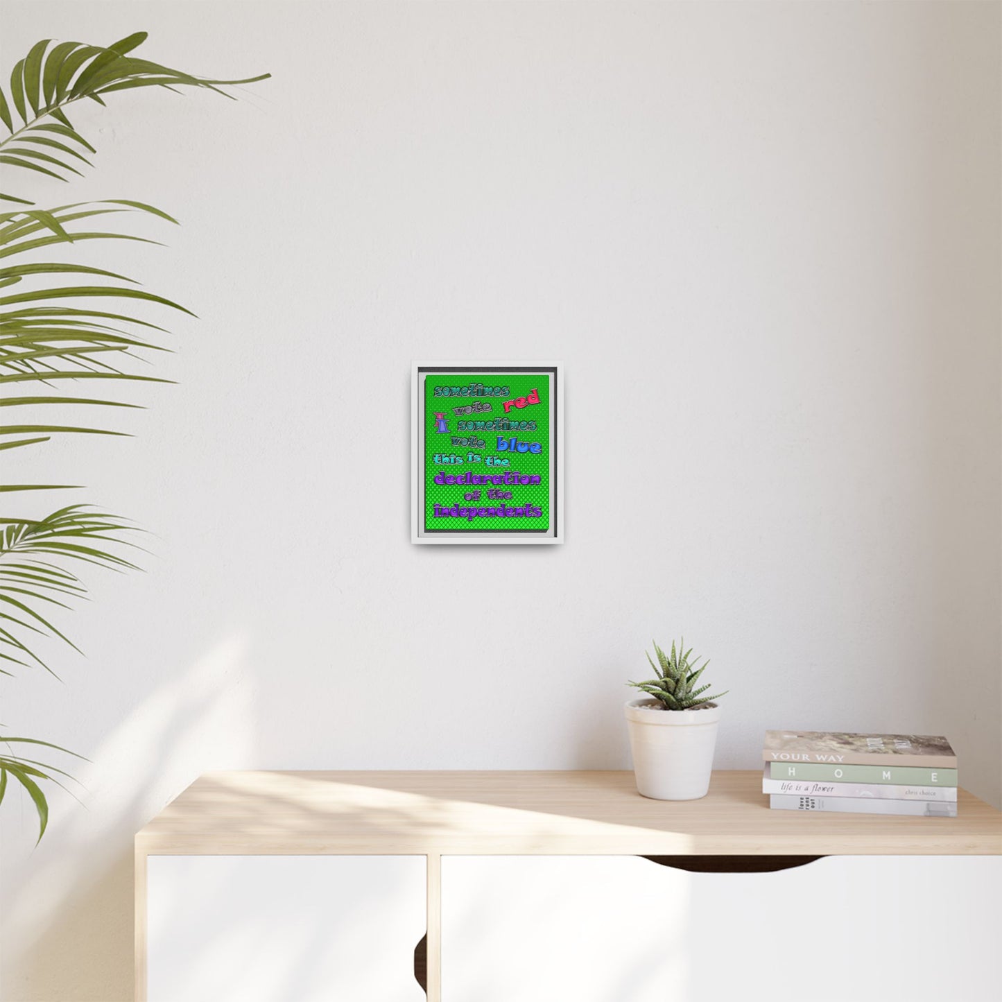 declaration of the independents - framed canvas art (logo green)