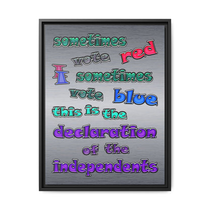 declaration of the independents - framed canvas art (brushed nickel)