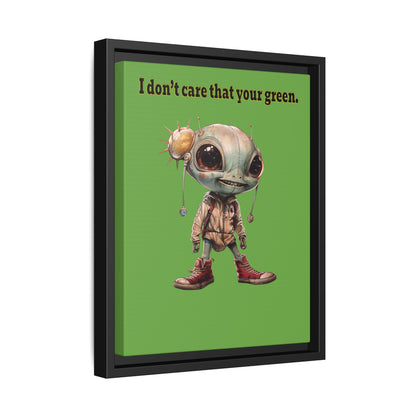 I don't care that your green - framed canvas art (green)