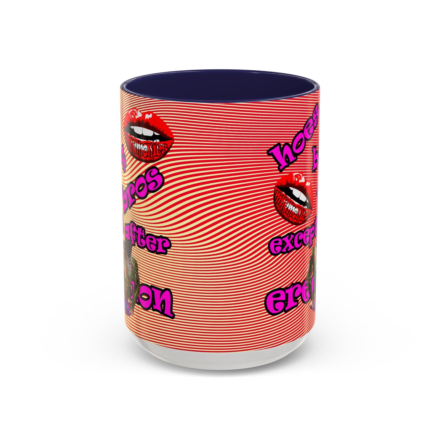 hoes b4 bros - Accent Mug (yellow-orange wave)