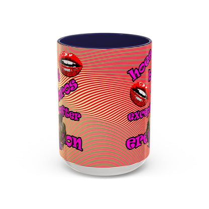 hoes b4 bros - Accent Mug (yellow-orange wave)