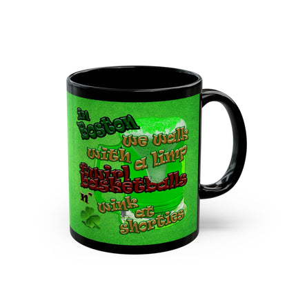 celtics logo - Black Mug (green turf)