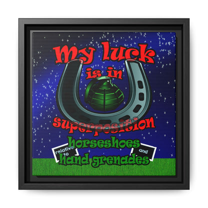 my luck - framed canvas art ('snoops' background)