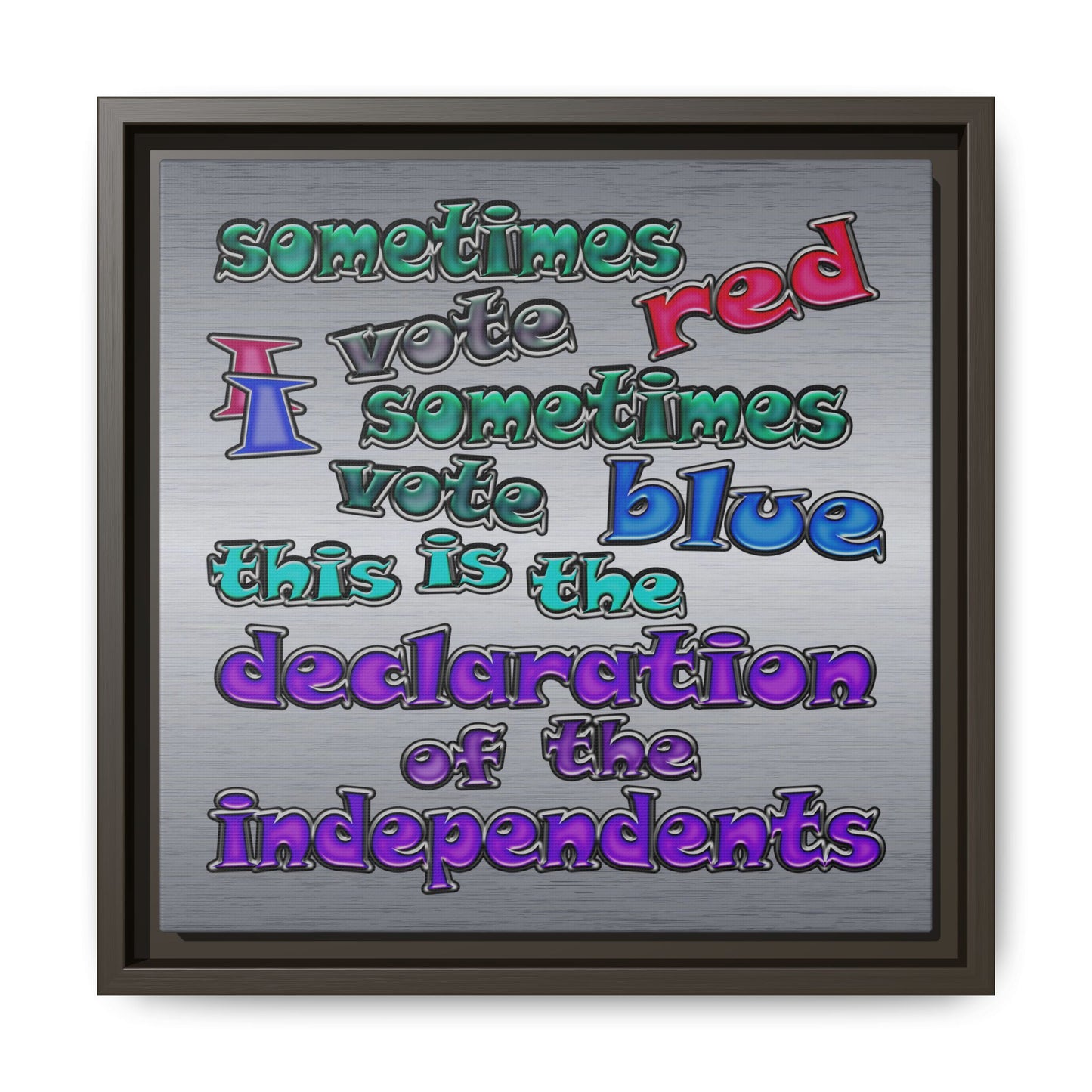 declaration of the independents - framed canvas art (brushed nickel)