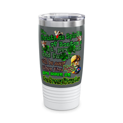 christmas spirits of boston - Ringneck Tumbler, 20oz (dark grey)