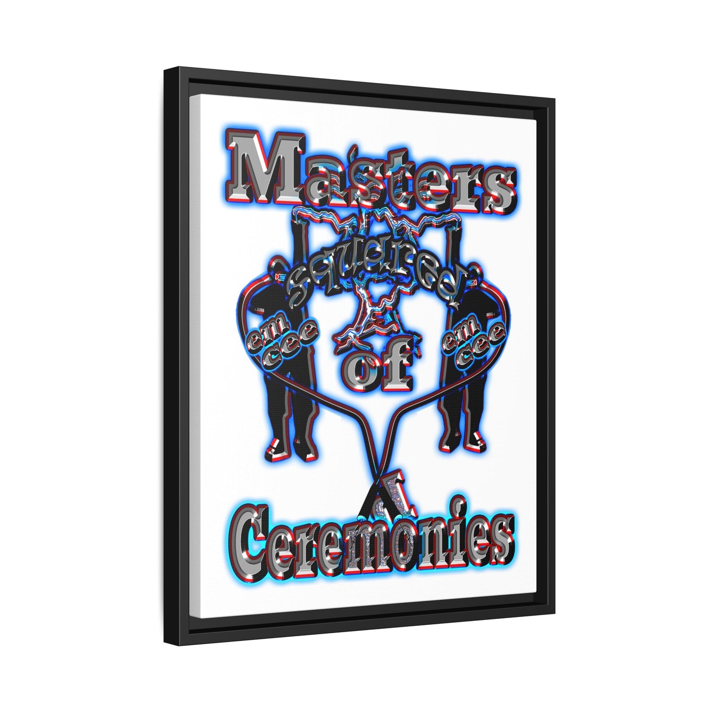em cee squared - framed canvas art (white)