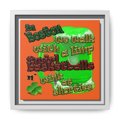 celtics logo - framed canvas art (orange)