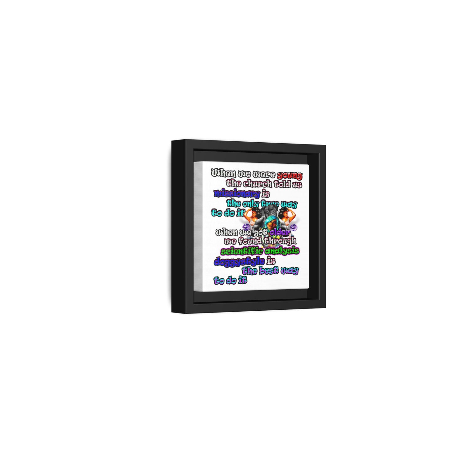 doggystyle - framed canvas art (white)