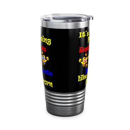 popping like popcorn - Ringneck Tumbler, 20oz (black)