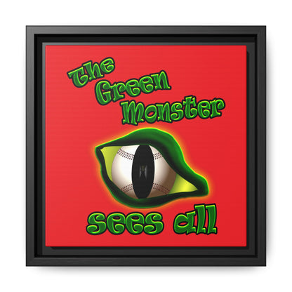 green monster - framed canvas art (red)