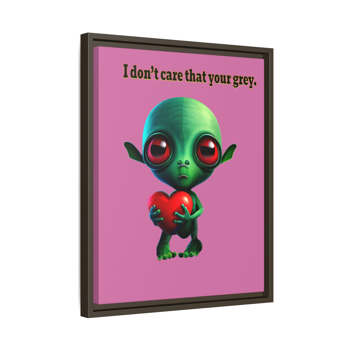 I don't care that your grey - framed canvas art (light pink)