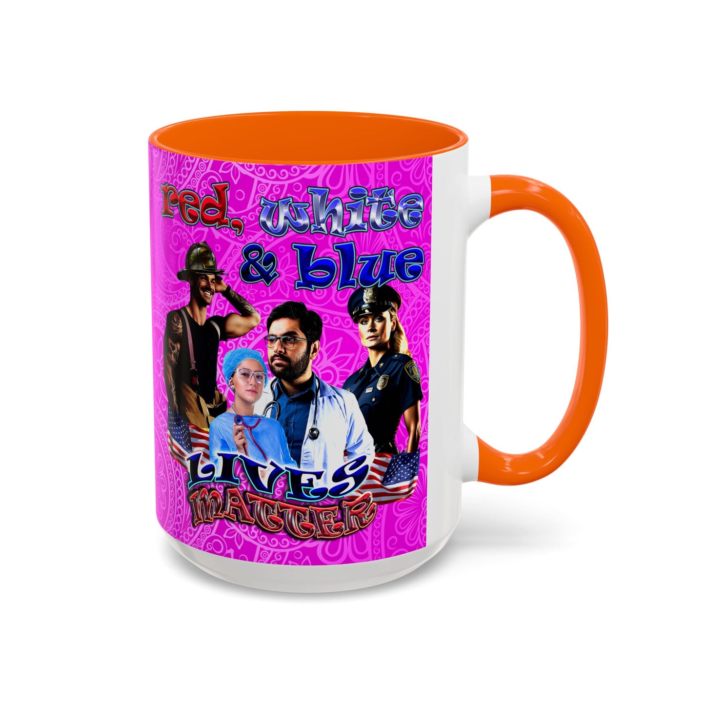 rw&b lives matter - Accent Mug (pink swirl)