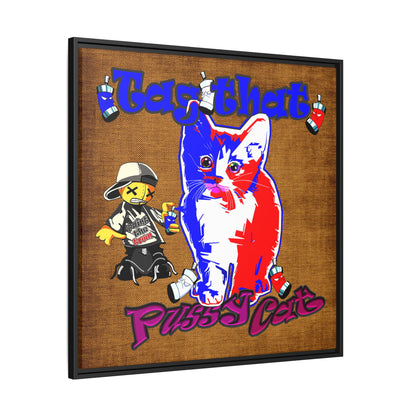 tag that - framed canvas art (brown papyrus)