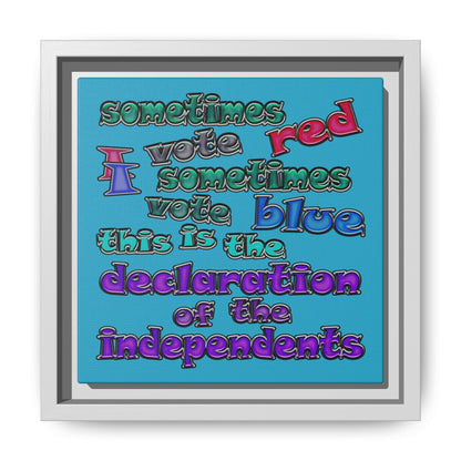 declaration of the independents - framed canvas art (turquoise)