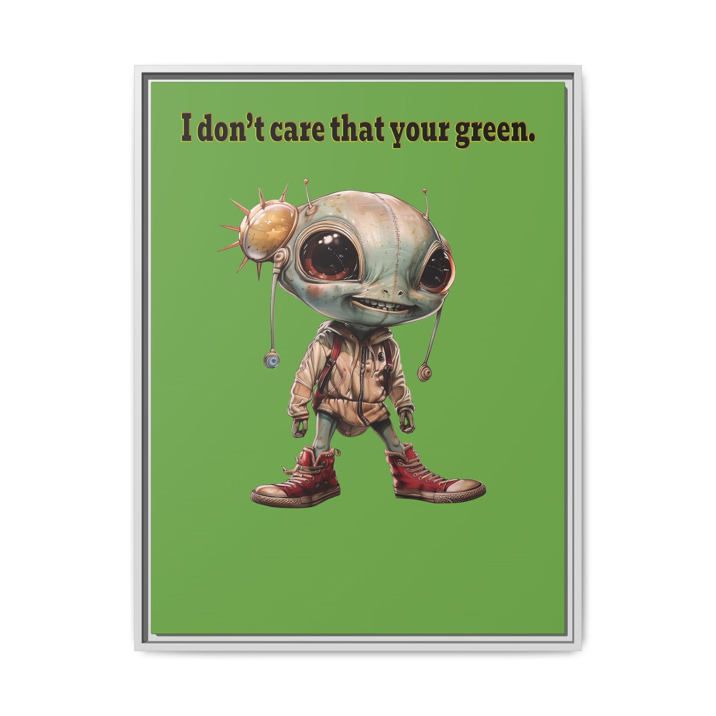 I don't care that your green - framed canvas art (green)