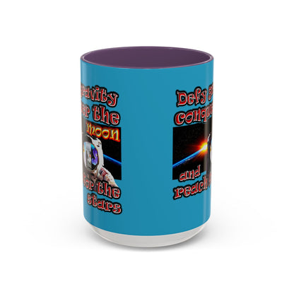 defy conquer reach - Accent Mug (turquoise)