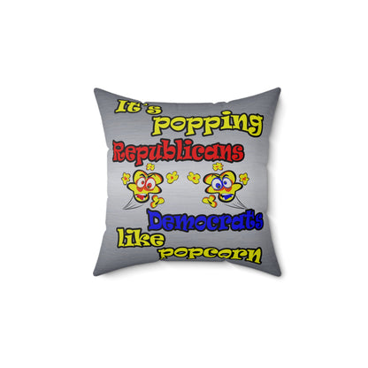 popping like popcorn - Spun Polyester Square Pillow - (brushed nickel)