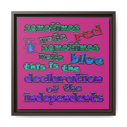 declaration of the independents - framed canvas art (pink)