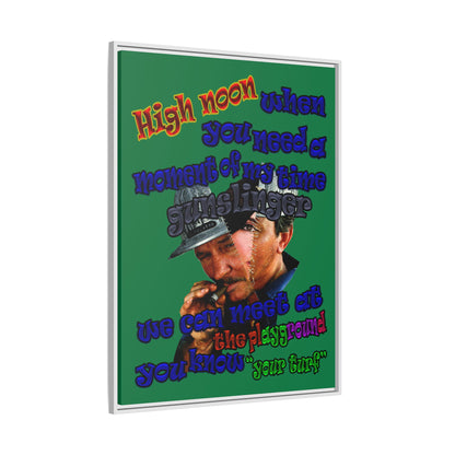 high noon - framed canvas art (dark green)